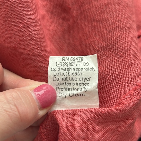 Terzo Millennio linen dress sleeveless size M salmon made in Italy - Picture 12 of 12